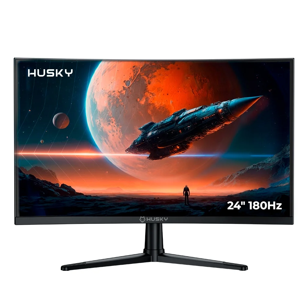 Monitor Gamer Husky Boreal 24" FHD 180Hz VA Curvo - HMG00424PT - Imagem 1