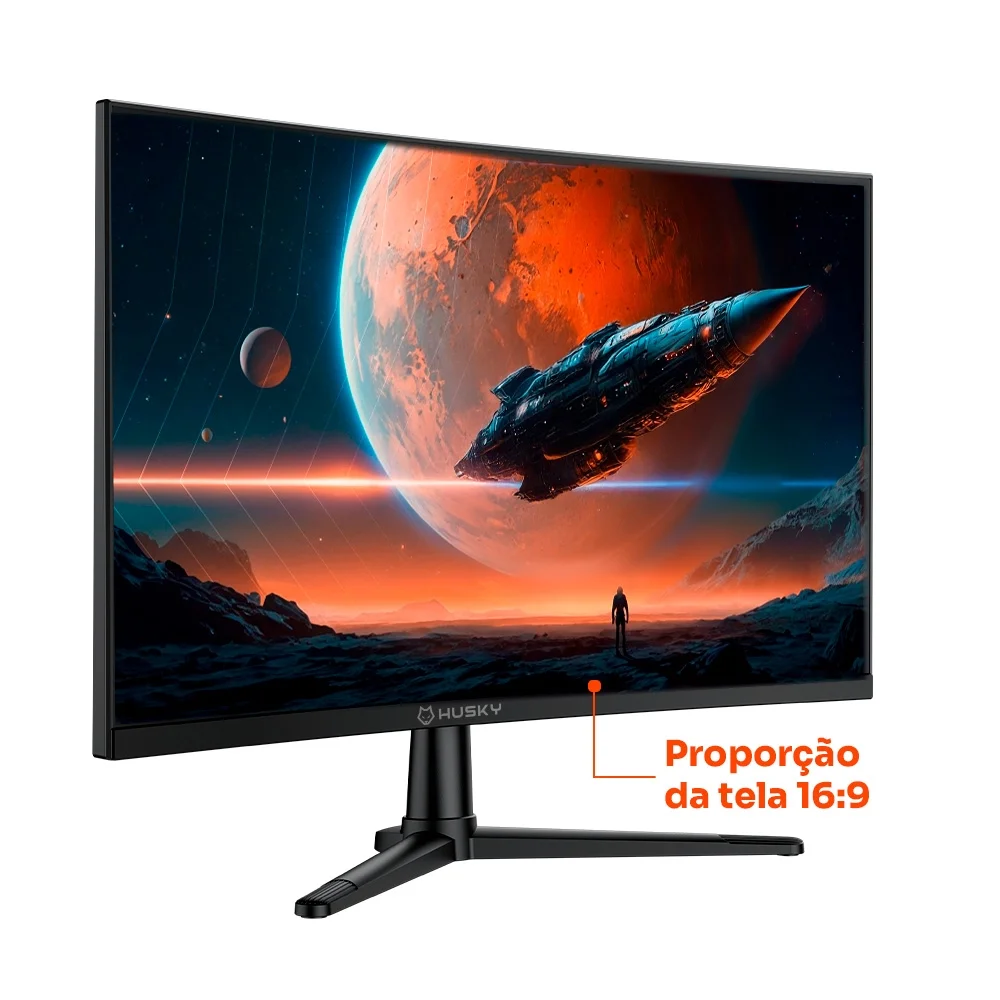 Monitor Gamer Husky Boreal 24" FHD 180Hz VA Curvo - HMG00424PT - Imagem 2