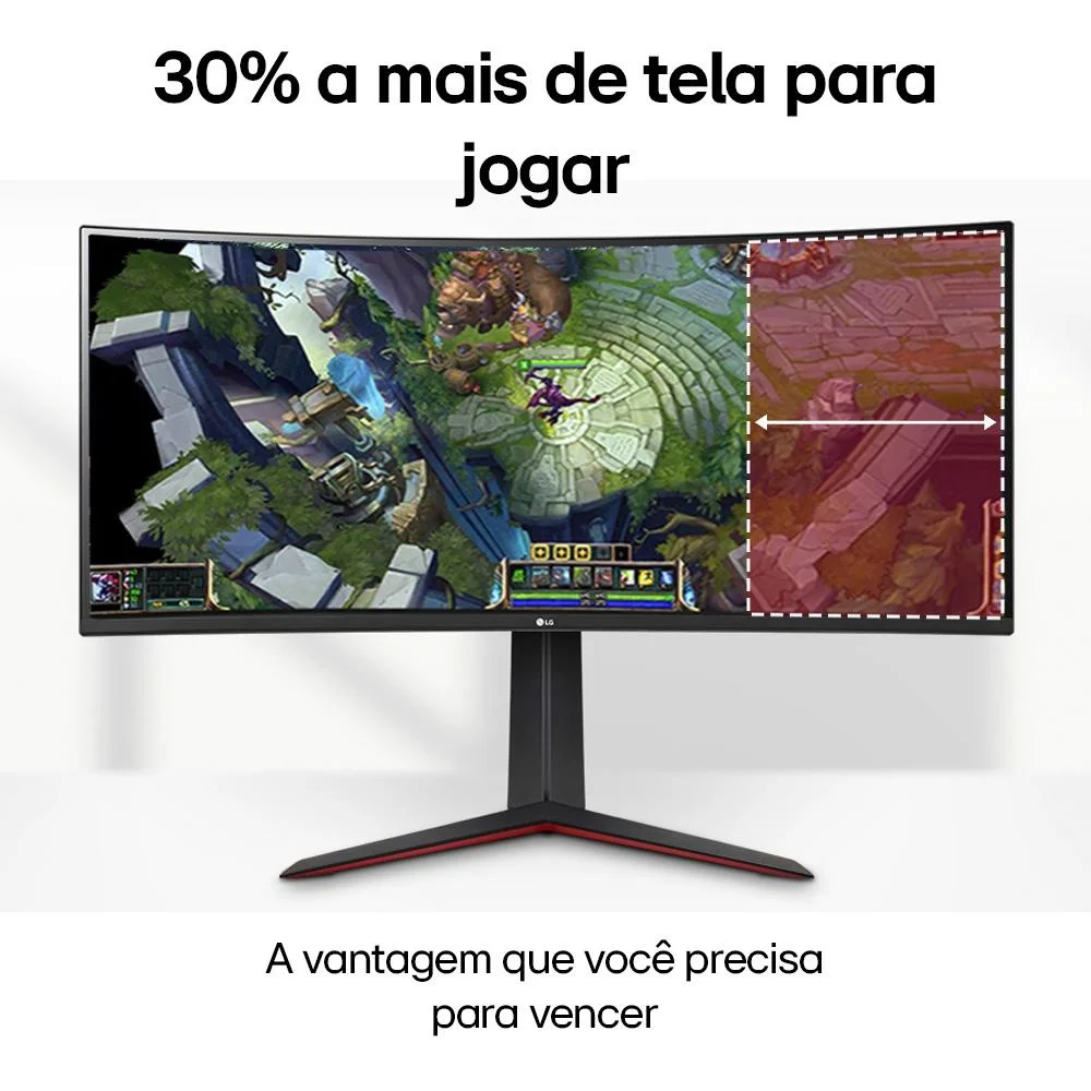 Monitor Gamer LG UltraGear 34" 2K WQHD 160Hz VA Curvo - 34GP63A-B - Imagem 3