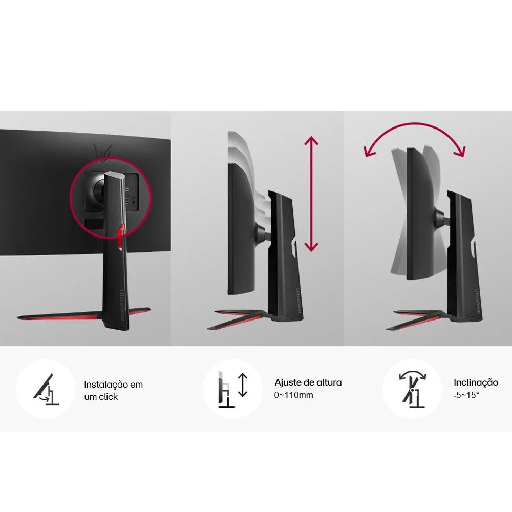Monitor Gamer LG UltraGear 34" 2K WQHD 160Hz VA Curvo - 34GP63A-B - Imagem 4