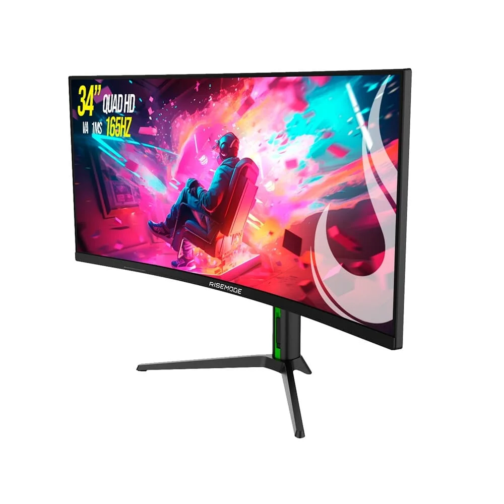 Monitor Gamer Rise Mode 34" QHD 165Hz VA Curvo - RM-MOG-34C1652K-B - Imagem 2