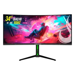 Monitor Gamer Rise Mode 34" QHD 165Hz VA Curvo - RM-MOG-34C1652K-B