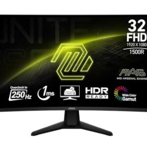 Monitor Gamer MSI MAG 32" FHD 250Hz VA Curvo - MAG32C6X